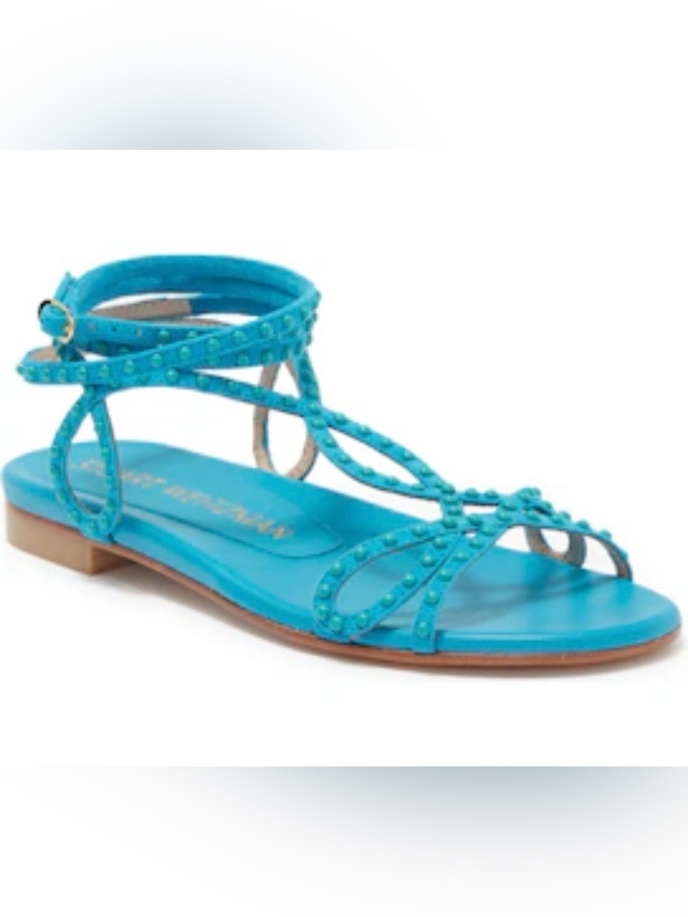 Stuart Weitzman Turquoise Studded Strappy Sandals